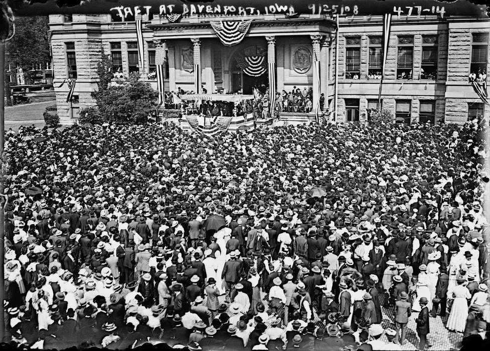 Main Streets & Town Squares, history of Iowa, Iowa History, Entertainment, Library of Congress, Civic Engagement, crowd, Aerial Shots, election campaign, william howard taft, duplicate, Cities and Towns, Iowa, delete