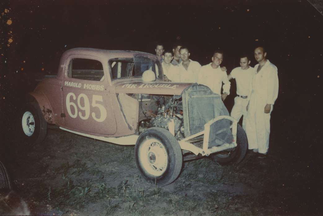 Portraits - Group, Deitrick, Allene, tunis speedway, racecar, history of Iowa, Iowa History, Entertainment, racecar driver, Motorized Vehicles, crew, car, speedway, racing, Knoxville, IA, Iowa