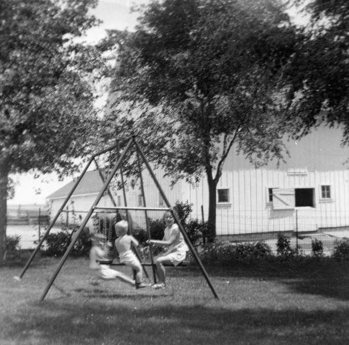 Outdoor Recreation, Shaw, Marilyn, swing set, Iowa, Children, Manchester, IA, history of Iowa, Iowa History