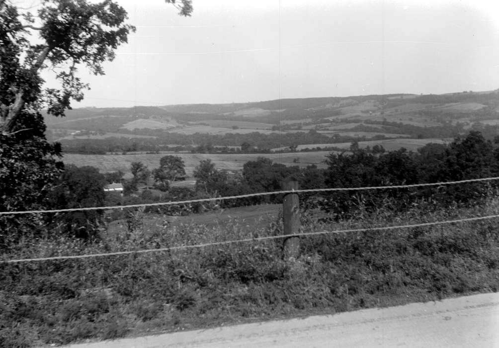 view, Iowa History, history of Iowa, Lemberger, LeAnn, Stone City, IA, Iowa, fence, hill, Landscapes, stone city art colony