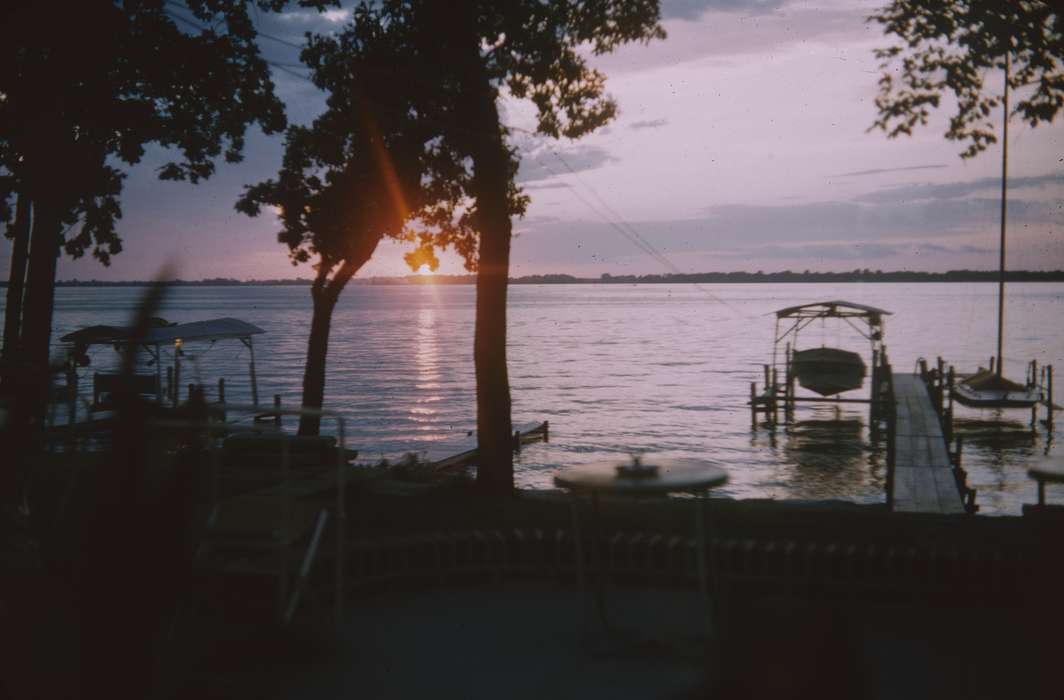 boat hoist, Iowa History, Lakes, Rivers, and Streams, dock, Clear Lake, IA, sunset, Iowa, Sack, Renata, history of Iowa