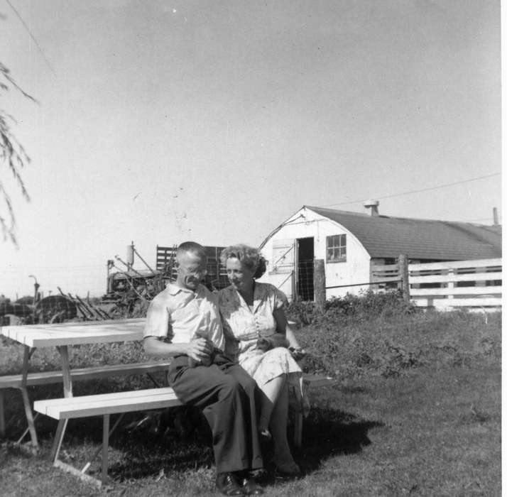 history of Iowa, Iowa History, Dyersville, IA, picnic table, Families, farm, Iowa, Farms, picnic bench, Shaw, Marilyn, kittens