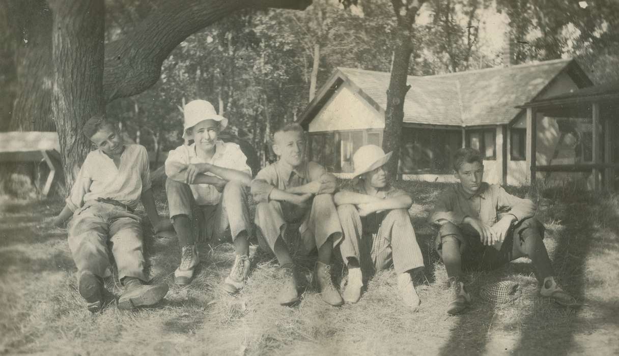 Portraits - Group, boy scouts, Clear Lake, IA, history of Iowa, Iowa History, Iowa, Outdoor Recreation, McMurray, Doug, hat
