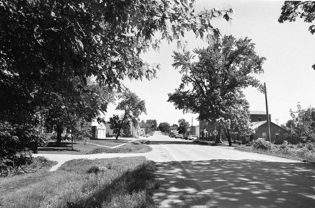 Landscapes, Iowa, grass, neighborhood, Douds, IA, history of Iowa, Lemberger, LeAnn, sign, Cities and Towns, Businesses and Factories, tree, dirt road, Iowa History