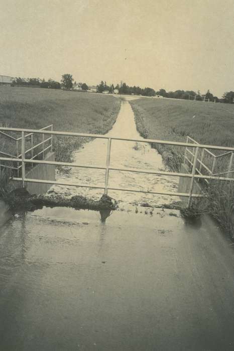 history of Iowa, flooding, Landscapes, Waverly Public Library, Iowa, Iowa History, Floods, Lakes, Rivers, and Streams, bridge