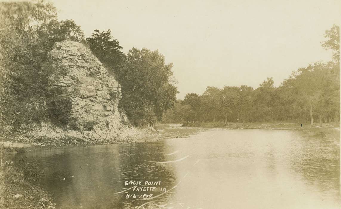 Landscapes, Iowa, Palczewski, Catherine, Fayette, IA, Lakes, Rivers, and Streams, rock, history of Iowa, Iowa History