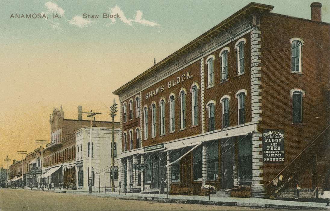 main street, Iowa, Anamosa, IA, Businesses and Factories, Hatcher, Cecilia, history of Iowa, Main Streets & Town Squares, Iowa History