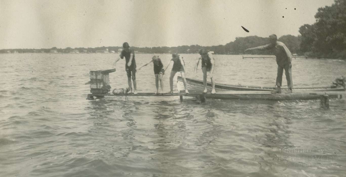 boy scouts, swimming, lake, Clear Lake, IA, history of Iowa, Iowa History, Lakes, Rivers, and Streams, dock, Iowa, Outdoor Recreation, boat, McMurray, Doug, Children