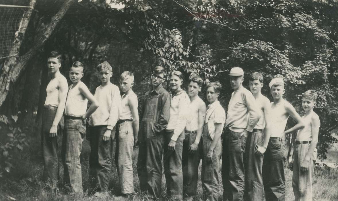 overalls, history of Iowa, boy scout, McMurray, Doug, Iowa, Children, Outdoor Recreation, Iowa History, Lehigh, IA, Portraits - Group