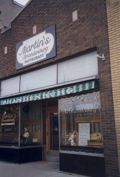 history of Iowa, Iowa History, storefront, Businesses and Factories, Iowa, correct date needed, Cities and Towns, restaurant, Waverly Public Library