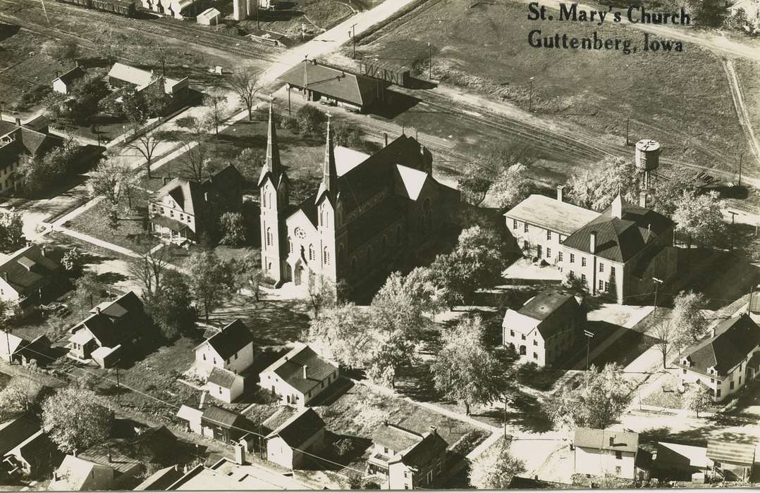 Palczewski, Catherine, church, Aerial Shots, Guttenberg, IA, Iowa History, Iowa, history of Iowa