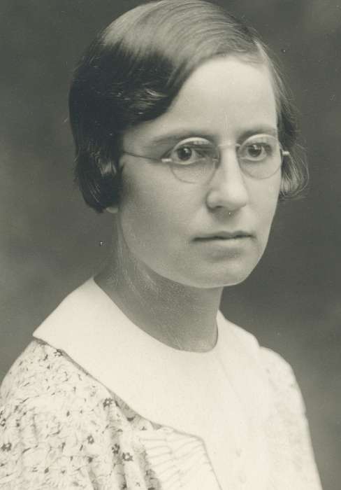 history of Iowa, Iowa History, Waverly, IA, glasses, professor, haircut, Iowa, correct date needed, Waverly Public Library, Portraits - Individual
