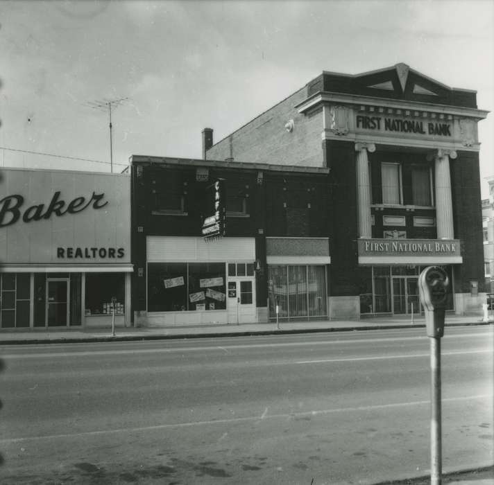 Main Streets & Town Squares, main street, history of Iowa, Iowa History, storefront, cafe, first national bank, Iowa, Cities and Towns, Waverly Public Library, bank
