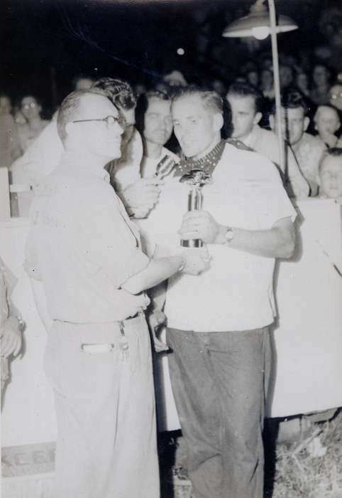 Portraits - Group, tunis speedway, history of Iowa, Iowa History, Entertainment, trophy, Volgarino, Jim, Iowa, Waterloo, IA