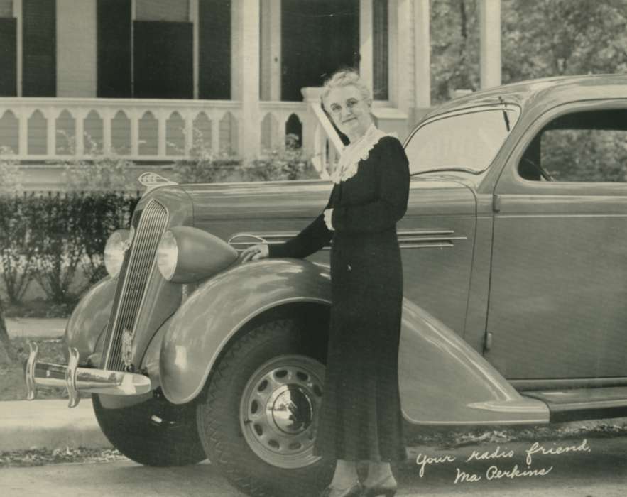 Motorized Vehicles, Iowa History, Iowa, history of Iowa, Barber, Jackie, Portraits - Individual, car, Davenport, IA
