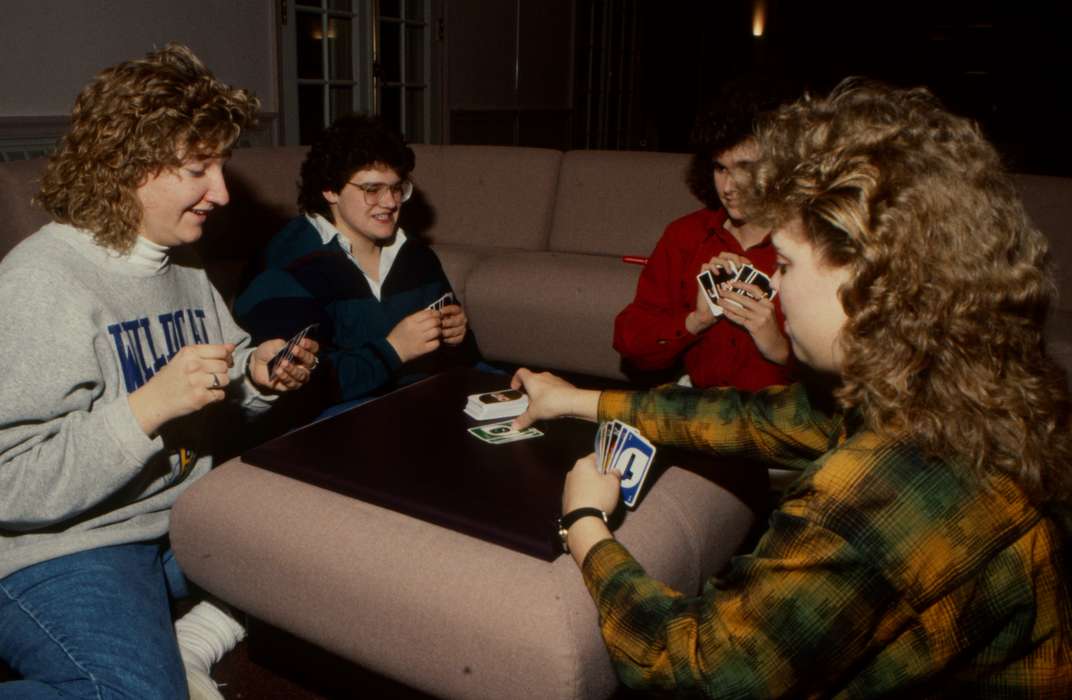 UNI Special Collections & University Archives, turtleneck, sweatshirt, cards, history of Iowa, couch, Iowa, uni, Cedar Falls, IA, Iowa History, university of northern iowa, coffee table, Leisure, Schools and Education