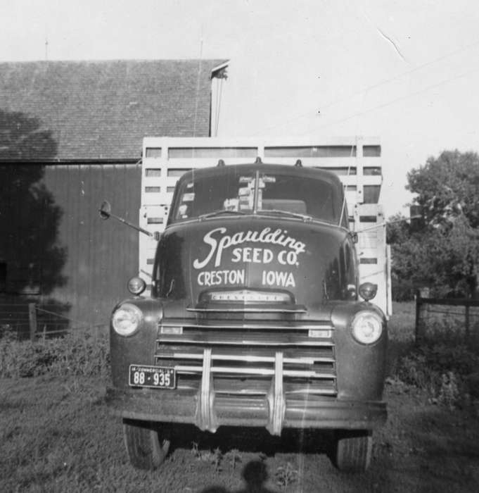 history of Iowa, Iowa History, truck, Barns, Creston, IA, Schrodt, Evelyn, Iowa, Farms