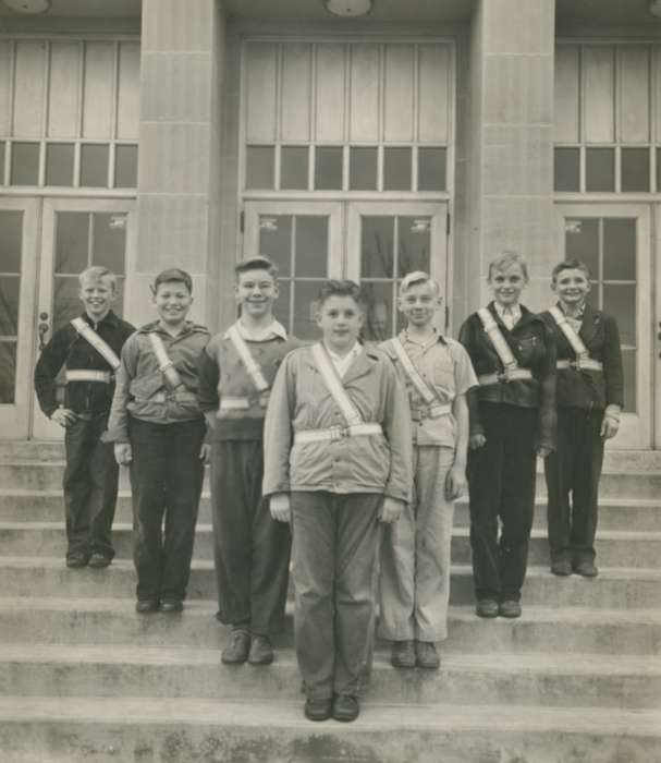 Portraits - Group, history of Iowa, uniform, Iowa History, Civic Engagement, Barber, Jackie, Iowa, Schools and Education, Davenport, IA, Children