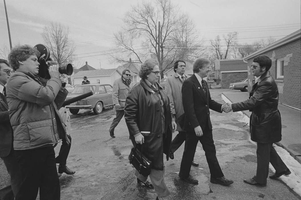 handshake, campaign, Iowa History, Ottumwa, IA, history of Iowa, Civic Engagement, president, Iowa, Lemberger, LeAnn, camera, jimmy carter