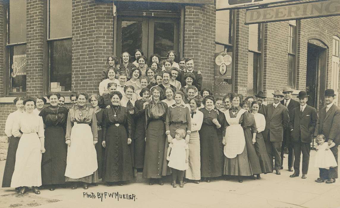 history of Iowa, Portraits - Group, Businesses and Factories, Waverly Public Library, Iowa, Iowa History, correct date needed, Cities and Towns, factory workers