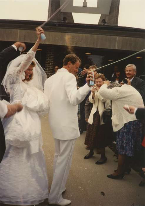 bride, Weddings, history of Iowa, groom, silly string, Iowa, Meisenheimer, Brenda, Greenfield, IA, Iowa History