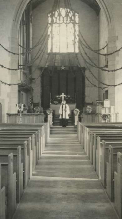 church, Iowa, Baltimore, MD, chapel, Religion, McMurray, Doug, Portraits - Individual, Religious Structures, history of Iowa, pews, Iowa History