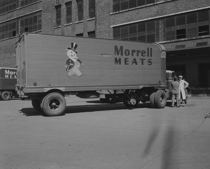 Lemberger, LeAnn, Motorized Vehicles, Iowa History, truck, Iowa, history of Iowa, Businesses and Factories, Ottumwa, IA, meat packing plant, Labor and Occupations