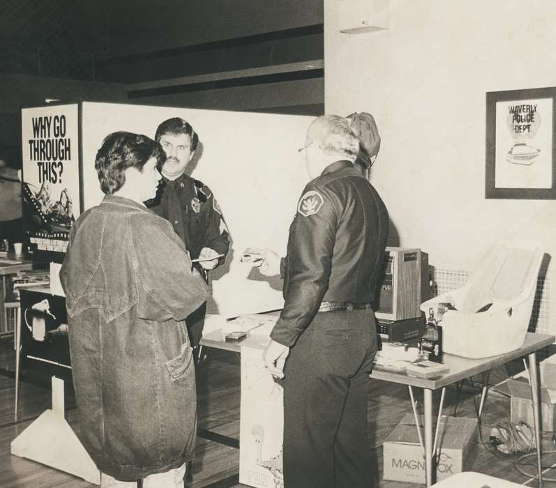 Iowa History, Iowa, safety, Civic Engagement, Schools and Education, Waverly Public Library, Labor and Occupations, Waverly, IA, history of Iowa, police officer