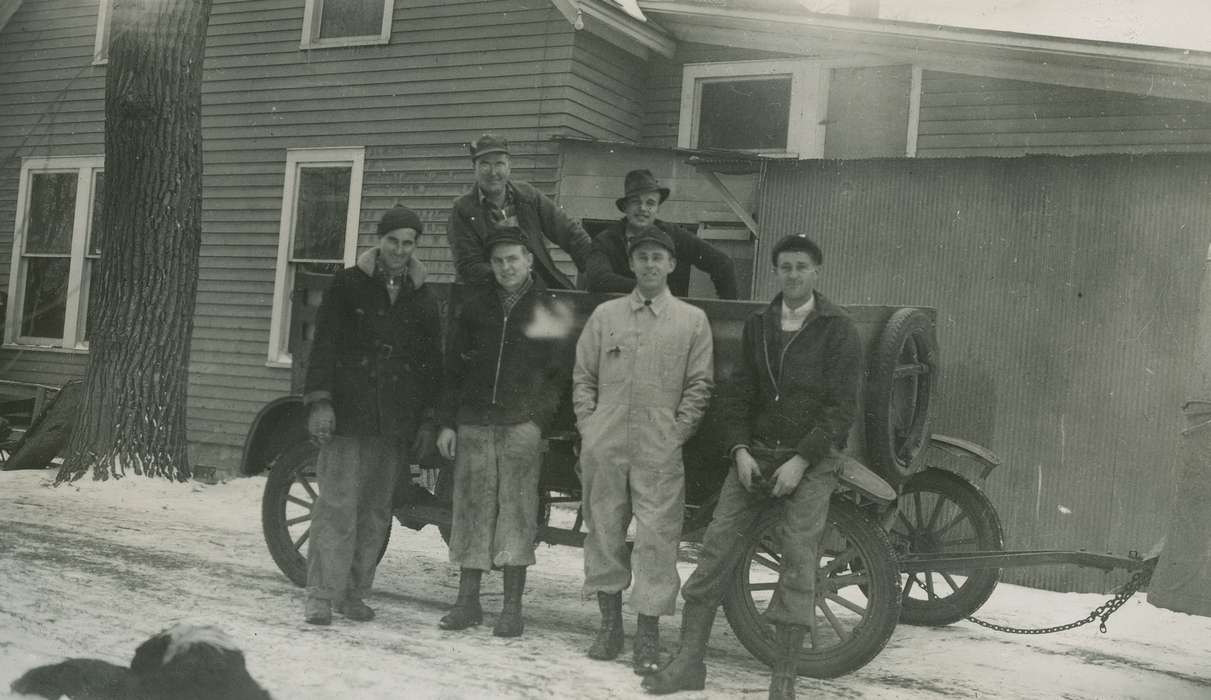 Portraits - Group, car, Iowa History, Iowa, Motorized Vehicles, hatchery, Labor and Occupations, McMurray, Doug, truck, Webster City, IA, history of Iowa