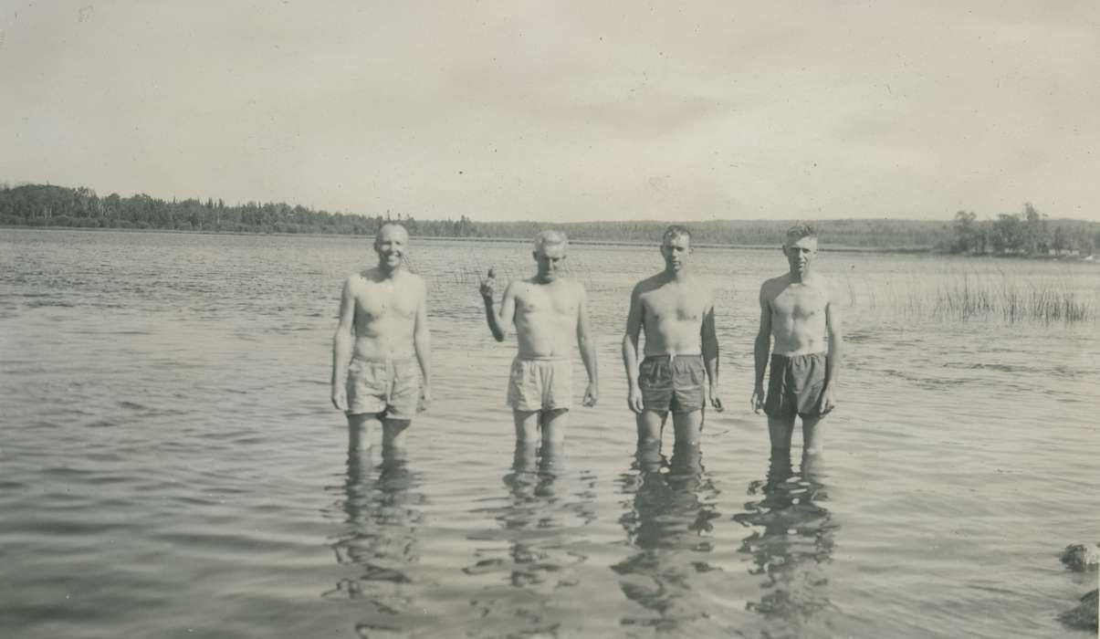 swimmers, Lakes, Rivers, and Streams, Iowa History, McMurray, Doug, Leisure, Inguadona, MN, Iowa, history of Iowa, Portraits - Group, lake, swimming, Travel