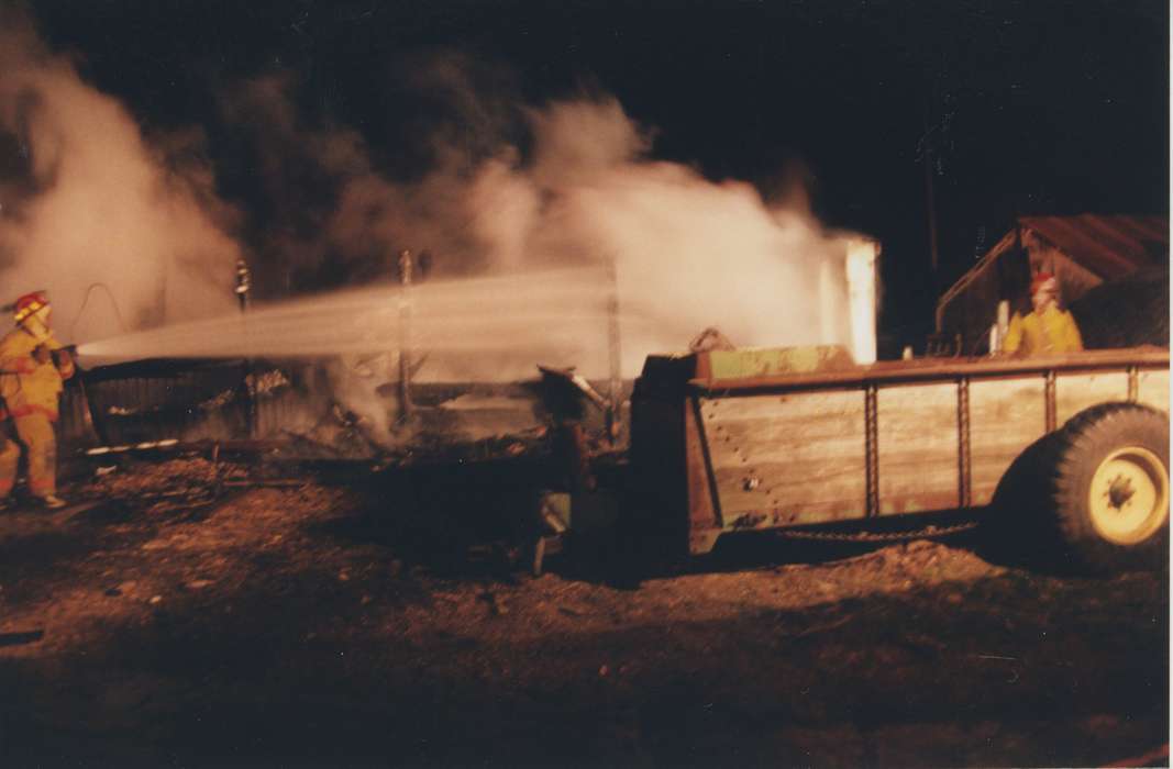 Farming Equipment, history of Iowa, Iowa History, IA, fire, trailer, water, Iowa, firemen, Swanson, Chris, Farms, hose