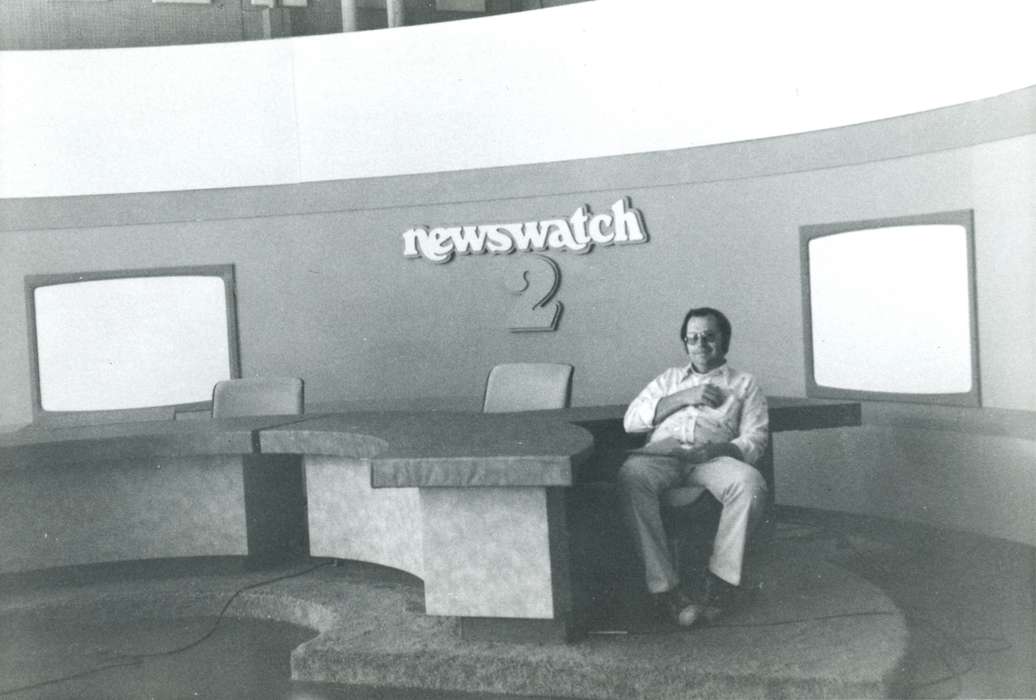 studio, history of Iowa, Portraits - Individual, Iowa History, Businesses and Factories, news station, Meyers, Paulette, Iowa, Cedar Rapids, IA, television, Labor and Occupations