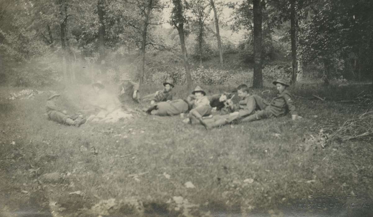 smoke, boy scouts, history of Iowa, Iowa History, camp fire, Iowa, McMurray, Doug, Woodward, IA, Leisure