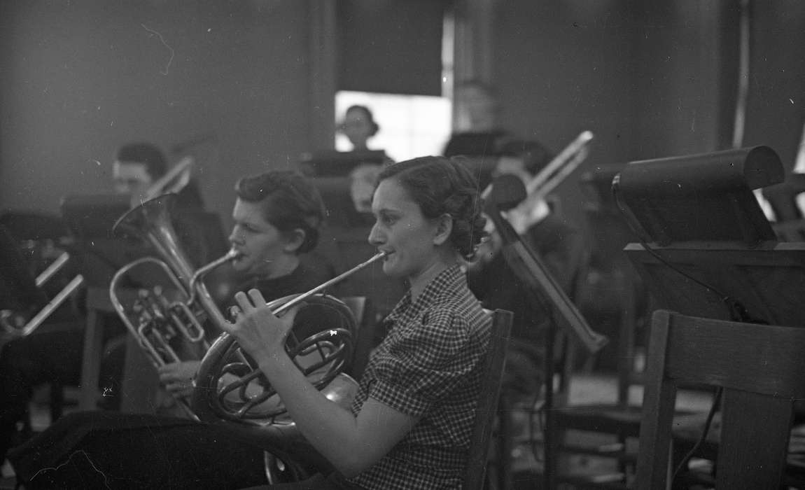 Iowa History, french horn, Schools and Education, Iowa, university of northern iowa, band, iowa state teachers college, uni, UNI Special Collections & University Archives, Cedar Falls, IA, history of Iowa