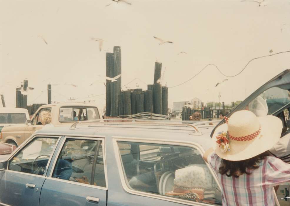 Travel, history of Iowa, Iowa History, car, seagull, South Padre, TX, Saathoff, Dru, honeymoon, Iowa, Weddings, boat, hat, bird
