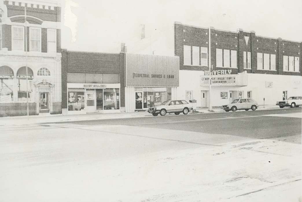 Main Streets & Town Squares, history of Iowa, Iowa History, Entertainment, Motorized Vehicles, Businesses and Factories, car, business, Waverly, IA, movie theater, Iowa, Cities and Towns, Waverly Public Library