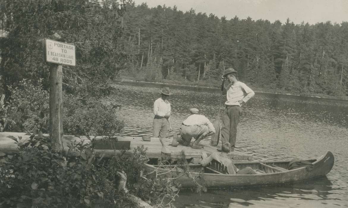 Travel, canoe, lake, history of Iowa, WI, McMurray, Doug, Iowa, Lakes, Rivers, and Streams, sign, Iowa History, Outdoor Recreation