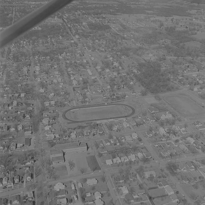 Ottumwa, IA, Aerial Shots, history of Iowa, Lemberger, LeAnn, stadium, Iowa, Cities and Towns, neighborhood, Sports, Iowa History, school