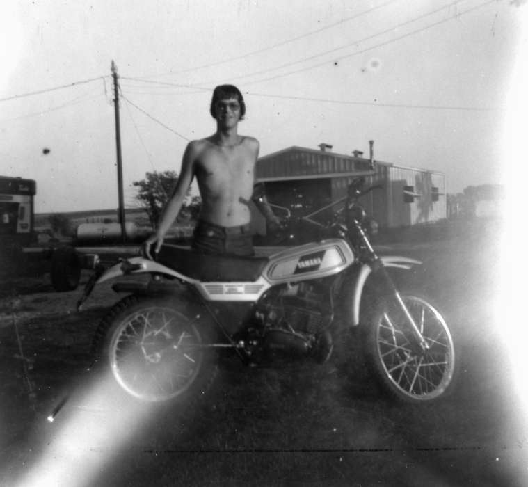 history of Iowa, Iowa History, Motorized Vehicles, motorcycle, Schrodt, Evelyn, Murray, IA, Iowa, Portraits - Individual