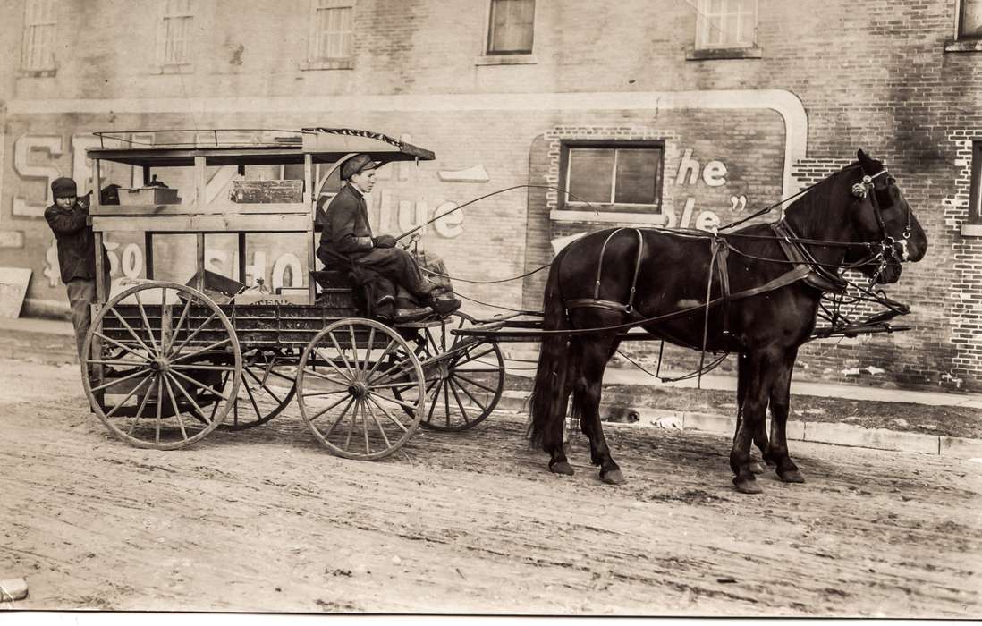 Anamosa, IA, history of Iowa, Anamosa Library & Learning Center, Animals, Iowa, Labor and Occupations, horse, Iowa History, wagon