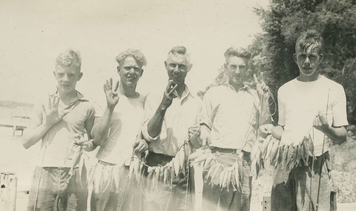 Portraits - Group, Clear Lake, IA, history of Iowa, Iowa History, Animals, fish, fishing, Iowa, McMurray, Doug