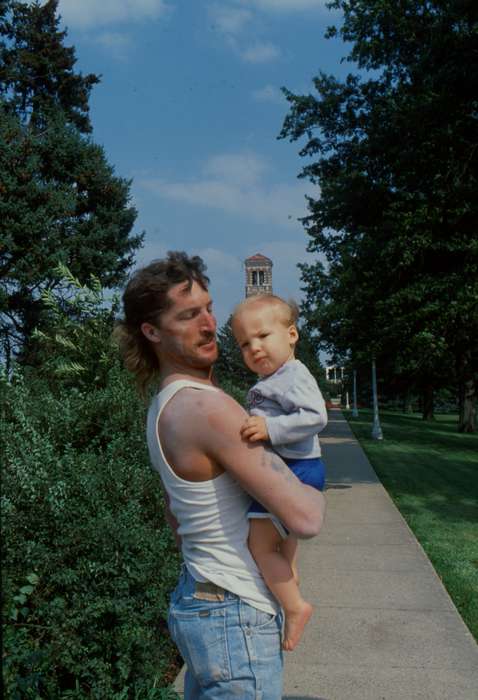 Cedar Falls, IA, campanile, history of Iowa, Iowa History, Families, uni, sidewalk, UNI Special Collections & University Archives, Iowa, mullet, Schools and Education, Children, university of northern iowa, baby