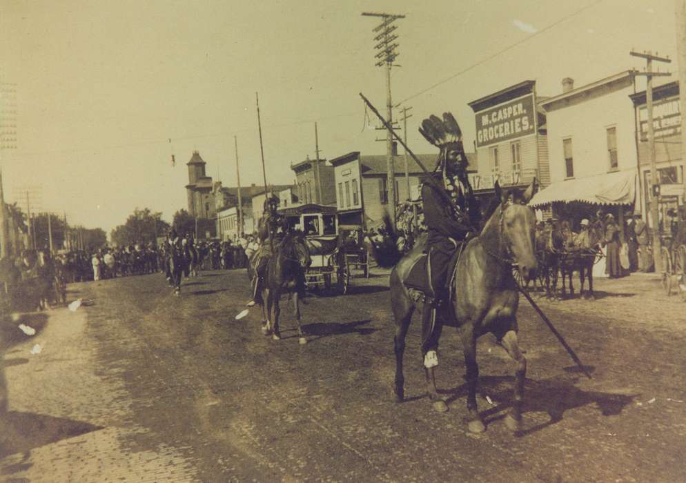 native american, Main Streets & Town Squares, history of Iowa, Iowa History, Animals, dirt road, Fairs and Festivals, Iowa, Cities and Towns, horse, indigenous, Waverly Public Library