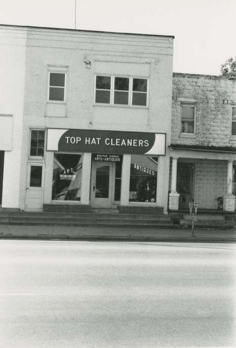 storefront, main street, Waverly Public Library, Main Streets & Town Squares, top hat, Iowa, history of Iowa, Iowa History, Businesses and Factories, hats