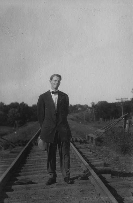 bow tie, train tracks, history of Iowa, Iowa History, IA, railroad, Iowa, King, Tom and Kay, Portraits - Individual