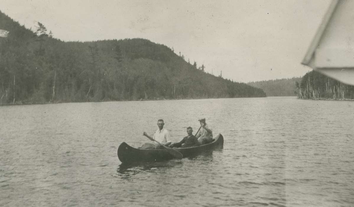 Portraits - Group, Travel, canoe, lake, history of Iowa, Iowa History, Families, Bearskin Lake, WI, Lakes, Rivers, and Streams, Iowa, Outdoor Recreation, McMurray, Doug, Children