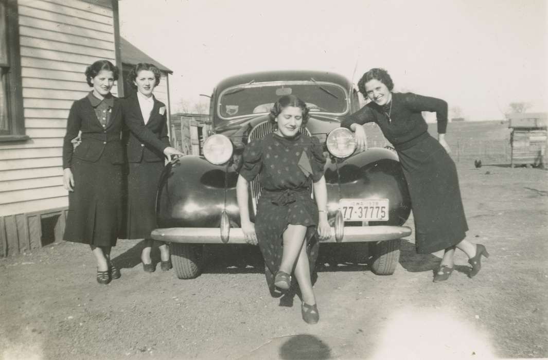 Portraits - Group, Campopiano Von Klimo, Melinda, Norwoodville, IA, history of Iowa, Iowa History, sisters, Motorized Vehicles, Iowa, montenegrin