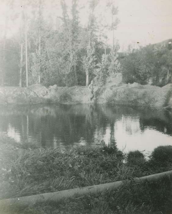 Travel, wwii, Campopiano Von Klimo, Melinda, history of Iowa, Iowa History, Lakes, Rivers, and Streams, world war ii, pond, France, Iowa