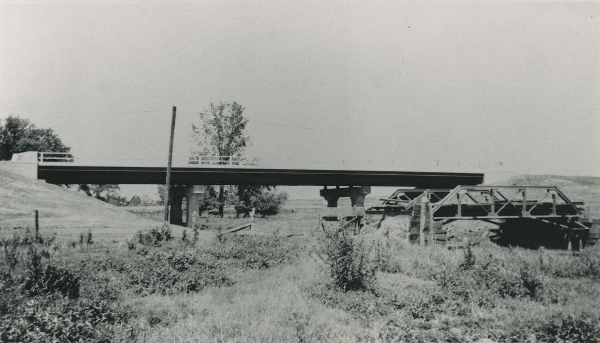 construction, history of Iowa, Landscapes, Waverly Public Library, Waverly, IA, Iowa, stream, Iowa History, correct date needed, Lakes, Rivers, and Streams, bridge