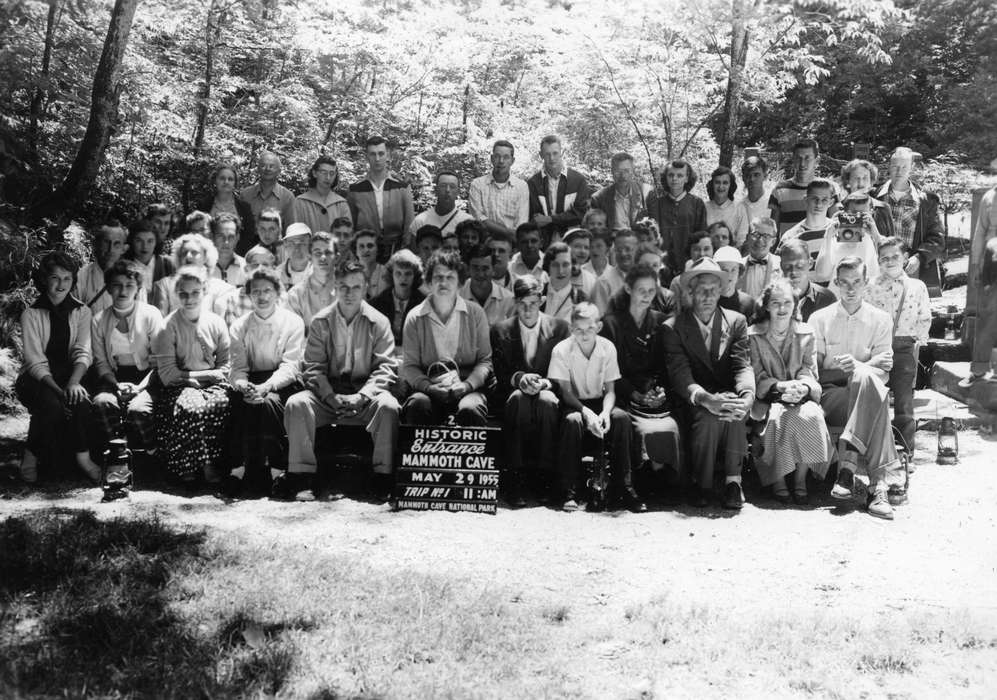 Portraits - Group, gathering, cave, Iowa History, history of Iowa, Ely, IA, Iowa, Karns, Mike, park